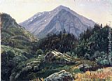 Mountain Canvas Paintings - Mountain Scenery, Switzerland